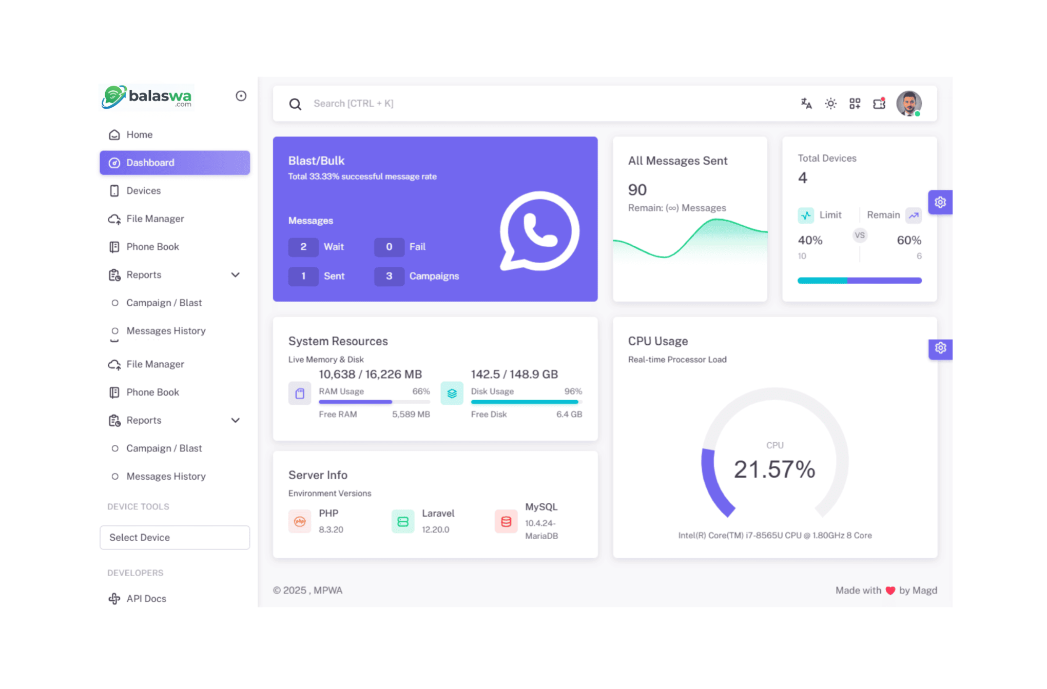 hero dashboard